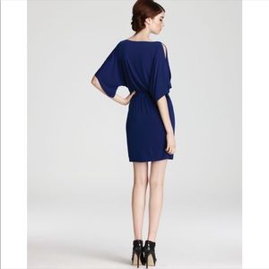 Trina Turk Blue Cold Shoulder Belted Dress
